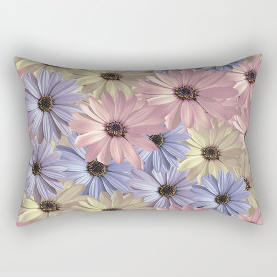 Pink Yellow Blue Rectangular Pillow