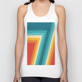 Colorful Retro Stripes  - 70s, 80s Abstract Design Unisex Tank Top