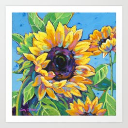 F Sunflower At The Field In Summer Art Print Home Decor Wall Art Poster