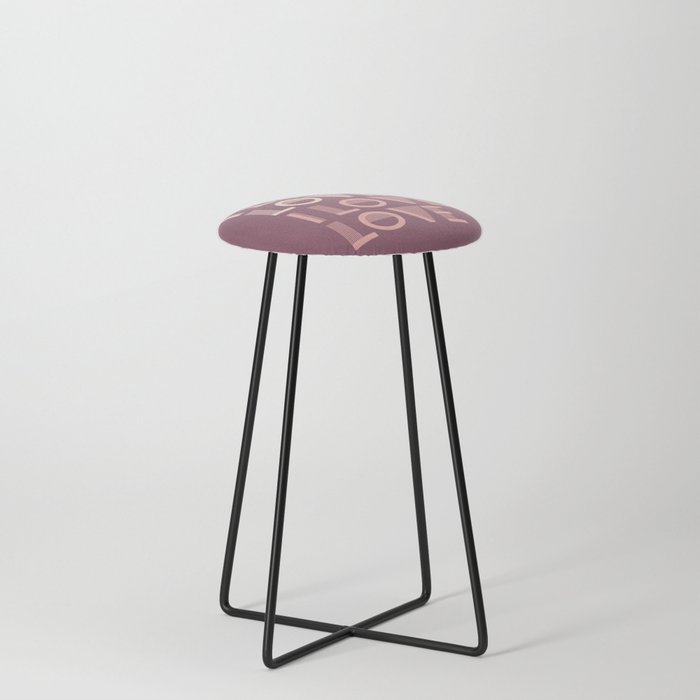 I Love Love - Berry Purple & Pink pastel colors modern abstract illustration  Counter Stool