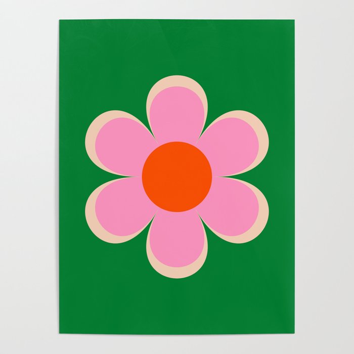 70s Bold Retro Floral Design Poster by MXTP Society6