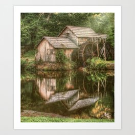 Mill on The Blue Ridge  Art Print | Landscape, Photo, Painting, Architecture 