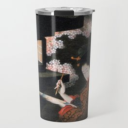 Cherry Blossom at Night Japanese woodblock art Travel Mug