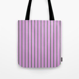 [ Thumbnail: Dark Green & Plum Colored Striped/Lined Pattern Tote Bag ]