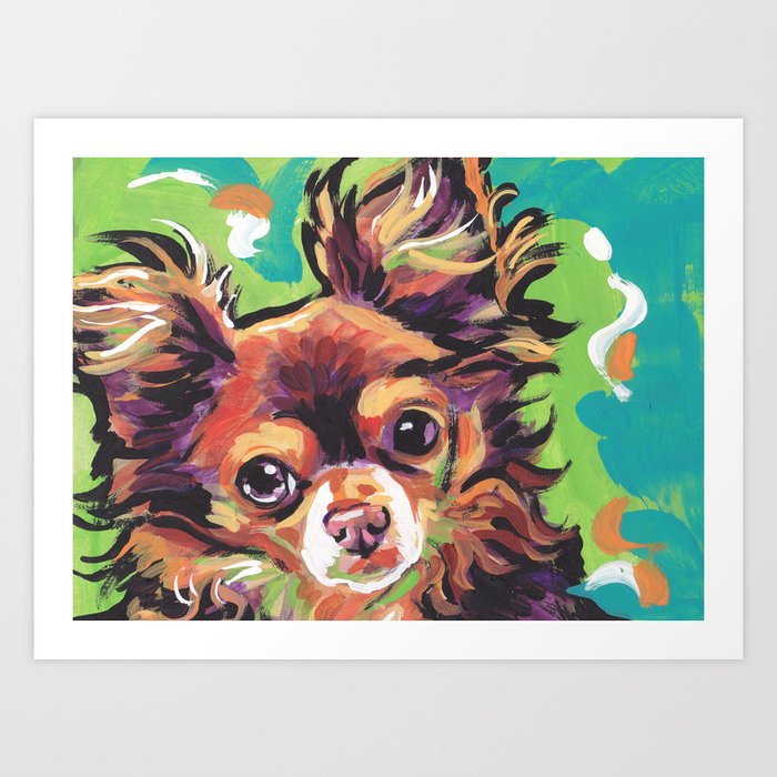 Portrait Of A Chihuahua-papillon Mix - Framed Print by