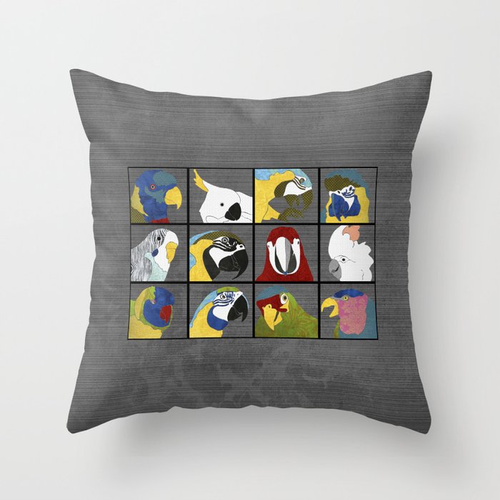 Parrots Throw Pillow