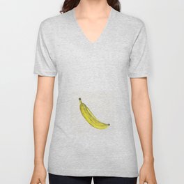 watercolor juicy yellow banana isolated on a white background V Neck T Shirt