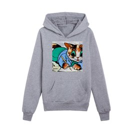  The Writer's Mascot by Louis Wain Kids Pullover Hoodies