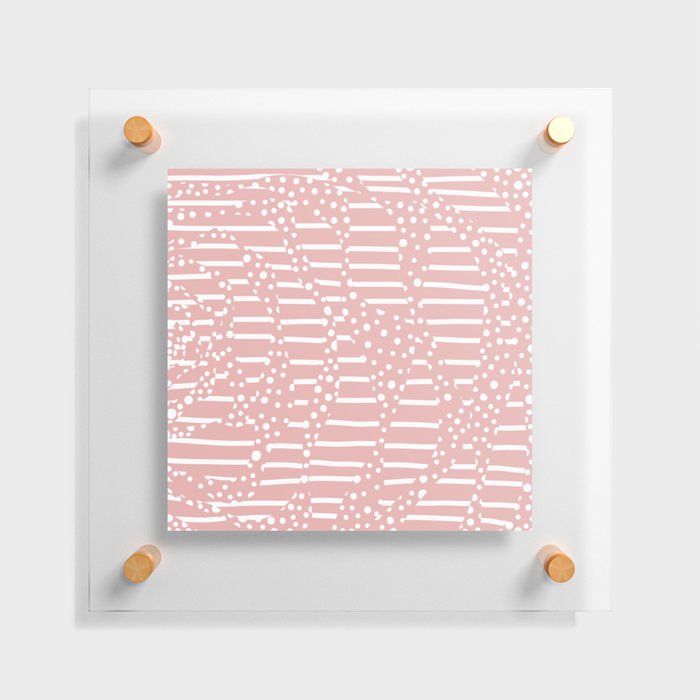 Spots and Stripes 2 - Pink and White Floating Acrylic Print