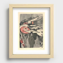 Emil Orlik - Rainy Day in Kyoto Recessed Framed Print