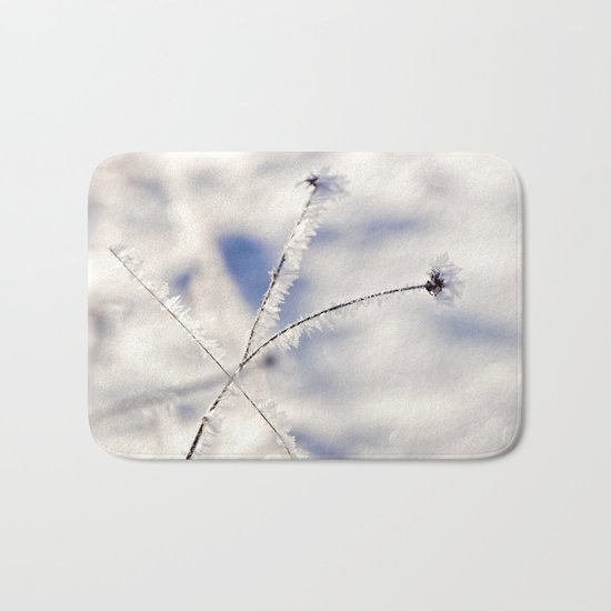 Sparkling hoar frost III Winter Snow Ice Sun Bath Mat