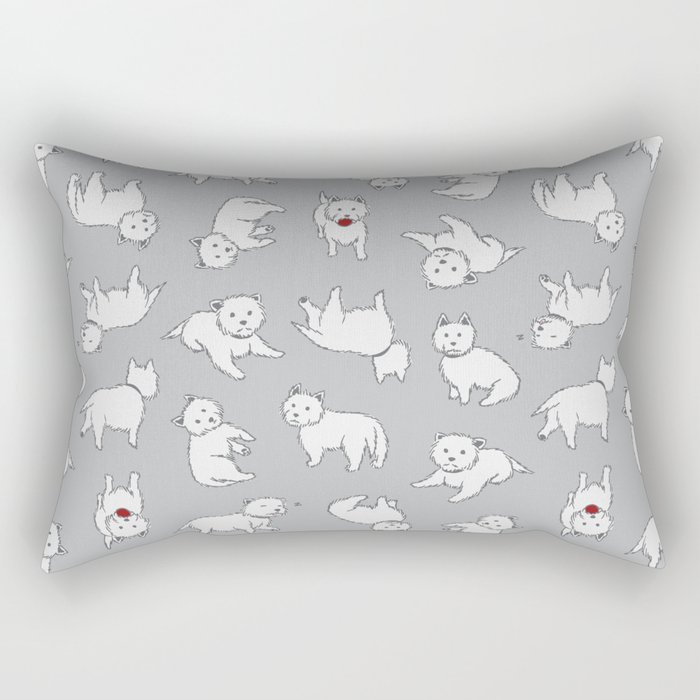 Playful Westies Rectangular Pillow