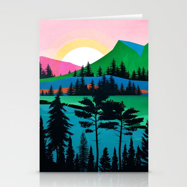 Colorful Mountain Sunrise Stationery Cards
