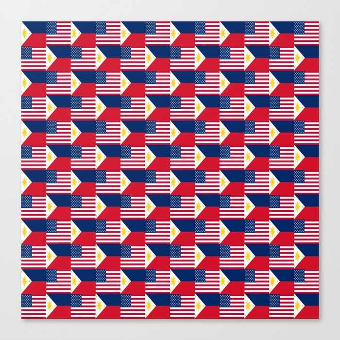 Mix of flag : philippines and Usa Canvas Print