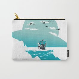 The King of Pirates Carry-All Pouch | Pattern, Rubber, One Piece, Stencil, Sea, Mugiwara, Illustration, Anime, Pop Art, Black And White 