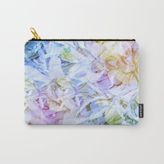 Soft Rainbow Floral Abstract Carry-All Pouch