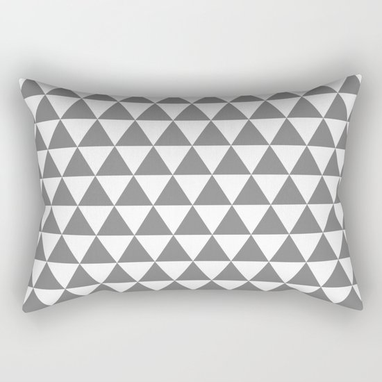 Triangles (Gray/White) Rectangular Pillow