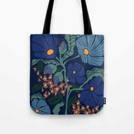 Klimt flower dark blue Tote Bag