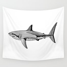 Abstract Great White Shark Wall Tapestry