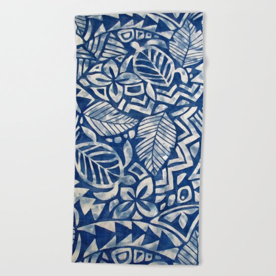 Hawaiian tribal pattern Beach Towel