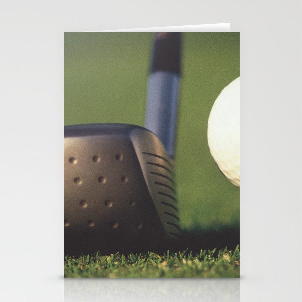 Golf Club and Ball on Tee Stationery Cards