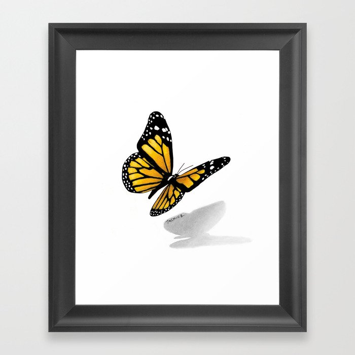 3d Butterfly Drawing Framed Art Print By Jasminasusakprints Society6
