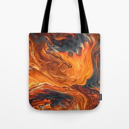 Orange - pouring art Tote Bag