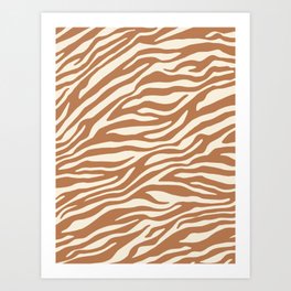 Brown Zebra Animal Print Art Print