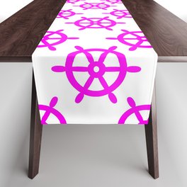 Ship Wheel (Magenta & White Pattern) Table Runner