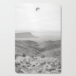 Big Bend Before Sunset - Black and White Texas Photography Cutting Board
