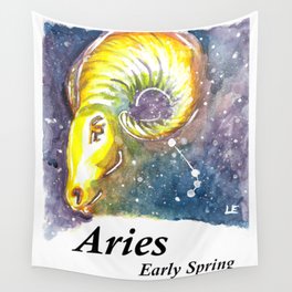 Aries: Watercolor Wall Tapestry