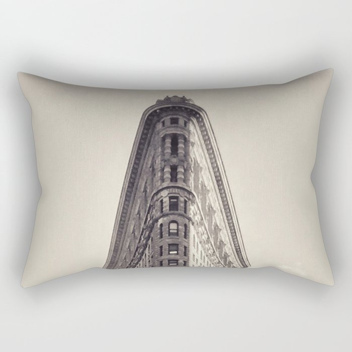 Flatiron Building, original New York photography, skyscrapers, wall decoration, home decor, nyc b&w Rectangular Pillow