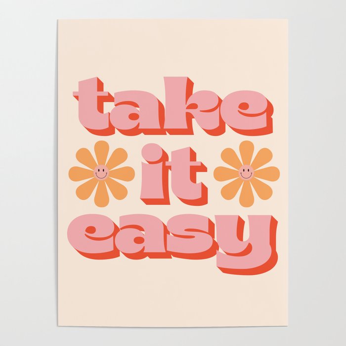 Take It Easy Retro Vibes Poster