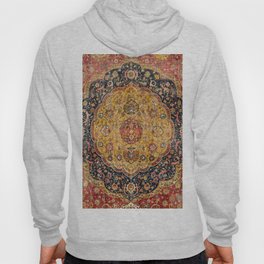 Indian Boho III // 16th Century Distressed Red Green Blue Flowery Colorful Ornate Rug Pattern Hoody