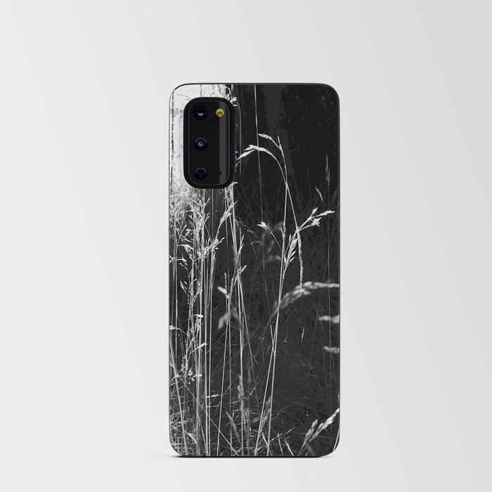 Long Grass Close Up in the Scottish Highlands in Black and white Android Card Case