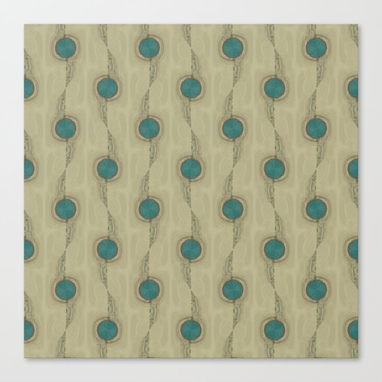Teal Turquoise Circles Pattern Modern Abstract Canvas Print