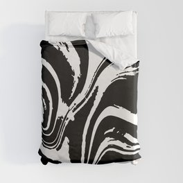 Abstract Swirl Marble (black/white) Duvet Cover