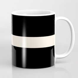 Middle Stripe Minimalist Modern Color Block in Almond Cream and Black Coffee Mug