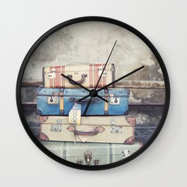 Vintage Suitcases Wall Clock