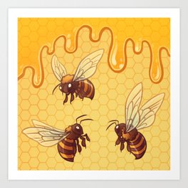 Honey and Bees Art Print