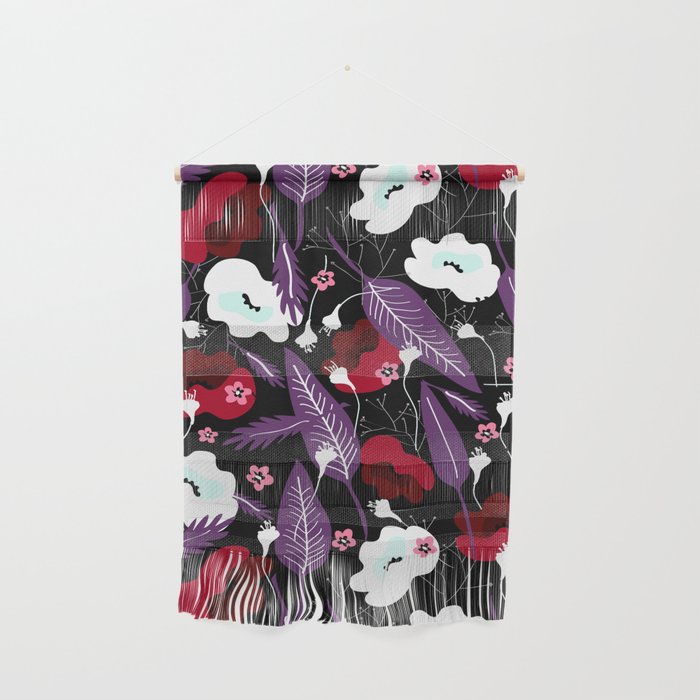 Botanical red and violet Wall Hanging