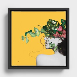 Lady Flowers Framed Canvas