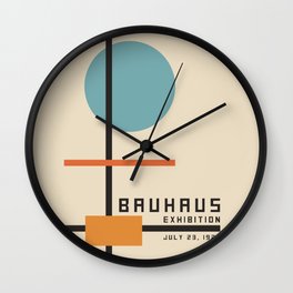 Bauhaus Poster Blue Circle Wall Clock