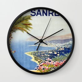 San Remo - Italy Vintage Travel Poster 1920 Wall Clock