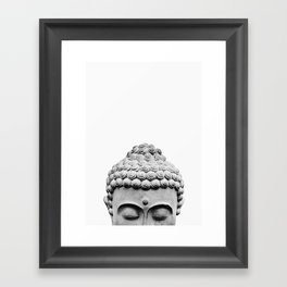 Shy Buddha - Black and White Photography Framed Art Print
