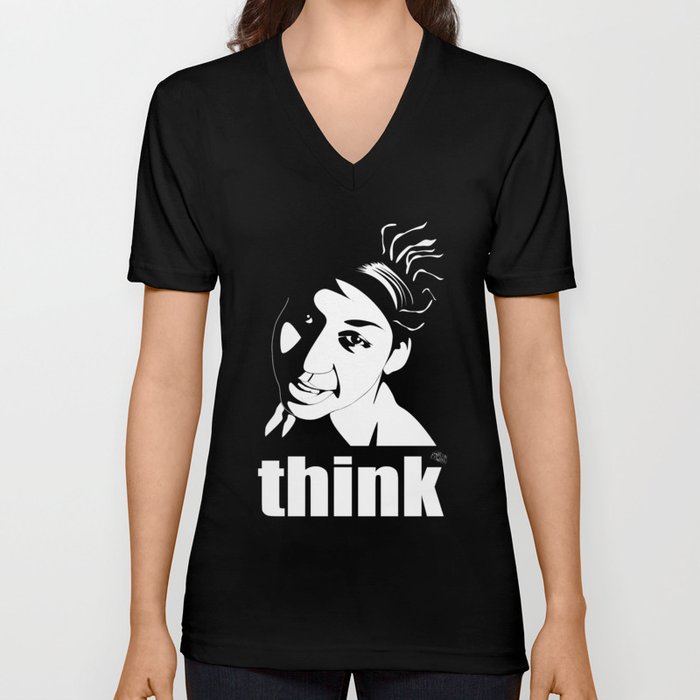 second word - think V Neck T Shirt