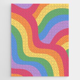 PRIDE Flag Rainbow Retro Swirls III Jigsaw Puzzle