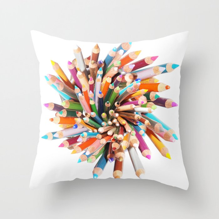 Pencil Kaleidoscope Throw Pillow