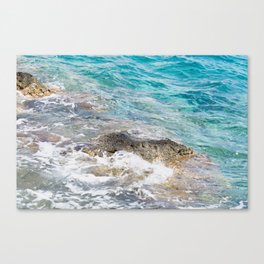 Breaking Waves On Submerged Volcanic Rock Canvas Print