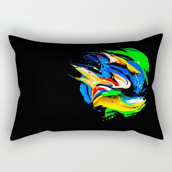 palette of bright colors on black 1 Rectangular Pillow